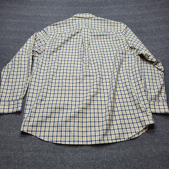 Duluth Trading Co Shirt Mens Large Yellow Blue Plaid Button Down Casual Cotton - Picture 7 of 8